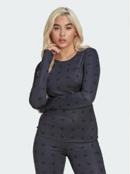 Adidas Bluză Allover Print HL9137 Negru Slim Fit