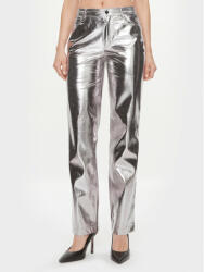 Guess Pantaloni din imitație de piele W4RB33 WFWP0 Argintiu Regular Fit