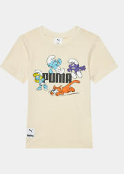 PUMA Tricou Puma X The Smurfs 622981 Écru Regular Fit