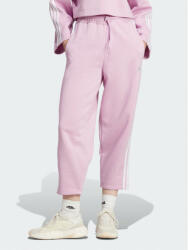 adidas Pantaloni trening Essentials 3-Stripes Open Hem Fleece IJ7455 Roz Loose Fit