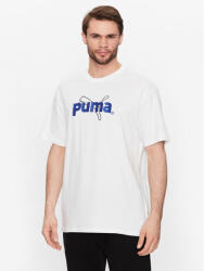 PUMA Tricou Team Graphic 538256 Alb Relaxed Fit