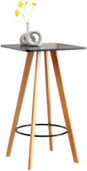  Mijas natúrfa bárasztal (szögletes) - Fekete