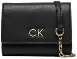 Calvin Klein Portofel Mare de Damă Re-Lock Trifold Md W/Chain K60K611458 Negru