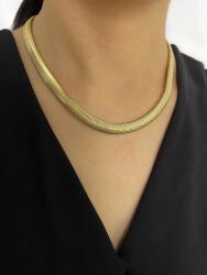  Elegance kígyó mintás nemesacél nyaklánc arany fazonban 50 cm - 60 cm hosszúságban választható 6 mm széles (NYA-130134)