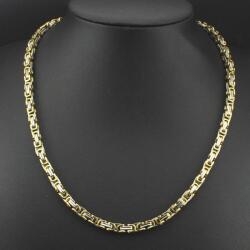 Elegance bizánci mintás nemesacél nyaklánc arany fehérarany fazonban 50 cm - 60 cm hosszúságban választható 8 mm vastag (NYA-130134888-1)