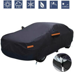 MOTOR10 Prelata Auto MOTOR10 3M Sedan, Cu Benzi Reflectorizante, Buzunare Oglinzi, Material Premium, Husa Saculet Depozitare, 100% Rezistenta la Apa, 430x160x120, Negru