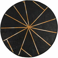 vidaXL fekete-arany mosható csúszásgátló szőnyeg Ø 120 cm 136620