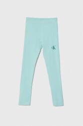 Calvin Klein Jeans gyerek legging türkiz, nyomott mintás - türkiz 164