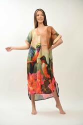 FashionLand ROCHIE TROPICALA DE PLAJA SEMITRANSPARENTA - PASARI PARADIS SI FLORI MALDIVE TALIE UNICA Multicolora