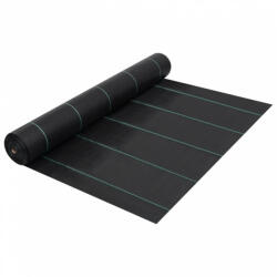 vidaXL fekete PP talajtakaró szőnyeg 2 x 25 m (313066) - balena