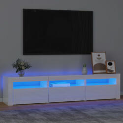 vidaXL magasfényű fehér TV-szekrény LED lámpákkal 180x35x40 cm (3152758)