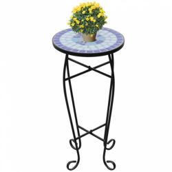 vidaXL Kék-fehér mozaik kisasztal növénytartó asztal (41128)