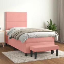 vidaXL rózsaszín bársony rugós ágy matraccal 80 x 200 cm (3137754)