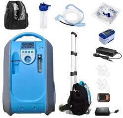 LOVEGO Concentrator de oxigen portabil / alimentat cu baterie LOVEGO + accesorii + pulsoximetru gratuit