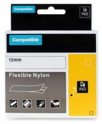  PrintLine kompatibilis szalag DYMO 18488, 12mm, 3.5m, fekete nyomtatás/fehér p. , RHINO nyl. flexi