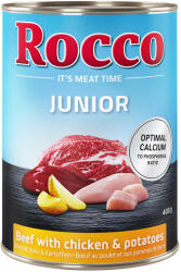 Rocco 6x400g Rocco Junior Marha, csirke & burgonya nedves kutyatáp rendkívüli árengedménnyel
