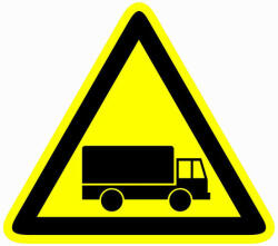 Vigyázz! gépjármű forgalom, 10x12cm / Öntapadós vinil