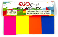 EVO Jelölőcímke 20x50mm, 4x25lap, papír, vegyes neon színek EVOffice (EV6D01) - web24