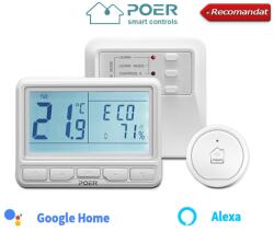 Poer Termostat POER Smart cu control vocal Google Home si Alexa prin internet