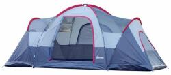 ART Cort camping, 5-6 persoane, material Oxford, impermeabil, cu copertina, geanta, gri si rosu, 455x230x180 cm (AR177594) Cort
