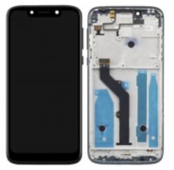 Motorola Moto G7 Play előlap keret, lcd kijelző és érintőpanel, fekete (gyári)