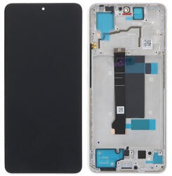 Xiaomi Redmi Note 13 Pro 5G, Poco X6 5G (2024) előlap keret, lcd kijelző és érintőpanel, fehér (gyári)