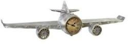 DEKODONIA Ceas de Perete DKD Home Decor Avion Metal Lemn MDF (101 x 22 x 26 cm)