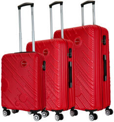 Benzi BZ5753 piros 4 kerekű 3 részes bőrönd szett (BZ5753-szett-piros)