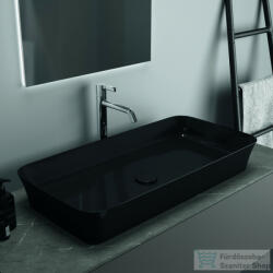 Ideal Standard IPALYSS 80x40 cm-es pultra ültethető mosdó nem zárható leeresztővel, fényes fekete E1391V2 (E1391V2)