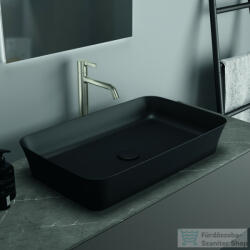Ideal Standard IPALYSS 65x40 cm-es pultra ültethető mosdó nem zárható leeresztővel, matt fekete E1886V3 (E1886V3)