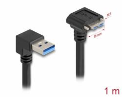 Delock Cablu USB 3.2-A la micro USB unghi 90 grade jos + suruburi T-T 1m, Delock 80482 (80482)