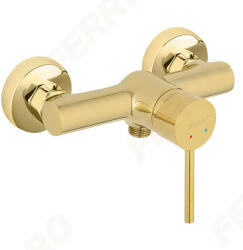 FERRO Fiesta Bright Gold design / dizájn különleges, formatervezett egykaros fali zuhany csaptelep zuhanyszett nélkül, fényes arany színű kivitel, BFI7G