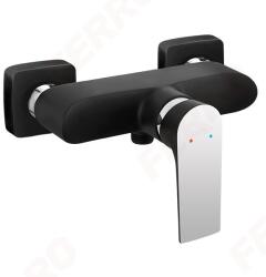 FERRO Algeo Square Black / Chrome fali egykaros zuhanycsaptelep / zuhany csaptelep, fekete - króm színű, BAQ7BLC