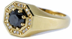Ékszershop Gyémánt köves sárga arany pecsétgyűrű (1275030)