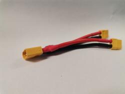  XT60 párhuzamosító, 1 Apa 2 Anya, 12AWG 10cm kábel (FD-W231)