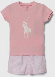 Ralph Lauren gyerek pamut pizsama rózsaszín, mintás - rózsaszín 94-100
