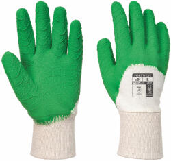 Portwest latex mártott kesztyű nyitott kézháttal - Zöld - L (A171W3RL)
