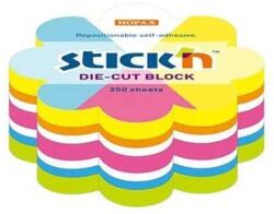 STICK'N Stick notes adeziv, 64x67 mm, 250 file, floare, 5 culori neon, STICK'N (HO-21833) - gooffice