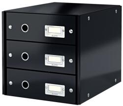 LEITZ Suport documente cu 3 sertare, A4, carton laminat, negru, LEITZ WOW Click&Store (LZ60480095) Dulap arhivare