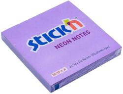 STICK'N Notes autoadeziv 76x76 mm, 100 file, mov neon, STICK'N (HO-21210)