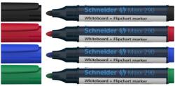 Schneider Marker whiteboard si flipchart, varf rotund 2-3 mm, 4 culori/set, SCHNEIDER Maxx 290 (S-129094B)