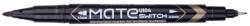Deli Marker permanent cu 2 capete, negru, DELI Mate (DLEU10420)