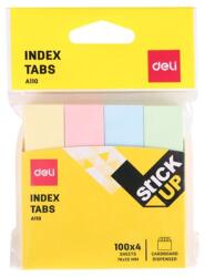 Deli Index autoadeziv hartie color, 76 x19 mm, 4 culori, DELI (DLEA11002)