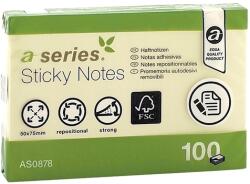 A-SERIES Notite autoadezive 50x75 mm, 100 file/set, galben, A-SERIES (AY000804)