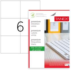 TANEX Etichete autocolante albe, colturi drepte, 6/A4, 105x99mm, 100 coli/top, TANEX (TW2303) - gooffice