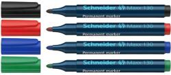 Schneider Marker permanent, varf rotund 1-3mm, 4 culori/set, SCHNEIDER Maxx 130 (S-113094)