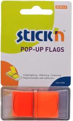 STICK'N Film index autoadeziv 45x25 mm, 50 file/set, cu dispenser, portocaliu, STICK'N (HO-26012)