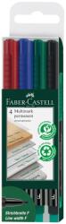 Faber-Castell Marker permanent, varf fin 0, 4 mm, 4 culori/set, FABER-CASTELL Multimark S (FC151304)