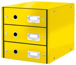 LEITZ Suport documente cu 3 sertare, A4, carton laminat, galben, LEITZ WOW Click&Store (LZ60480016) - gooffice