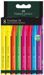 Faber-Castell Textmarker fluorescent, varf tesit 1-3 mm, 8 culori/set, 38 FABER-CASTELL (FC157778)